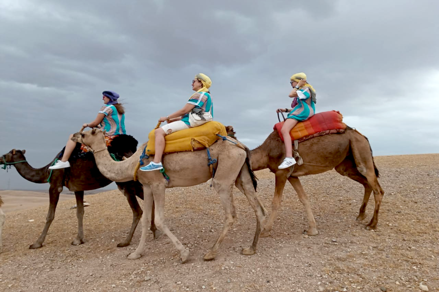 Esperienza Di Giro In Cammello Al Tramonto Nel Deserto Roccioso Di