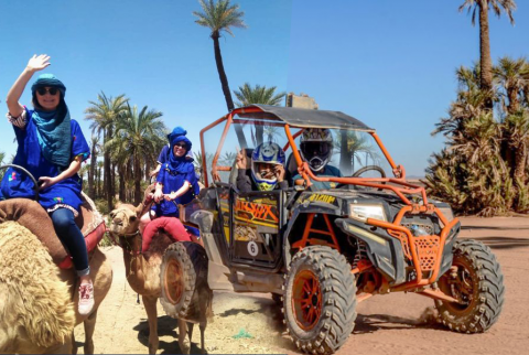 Passeggiata in carrozzina di adrenalina e giro in cammello al Palmeraie Marrakech
