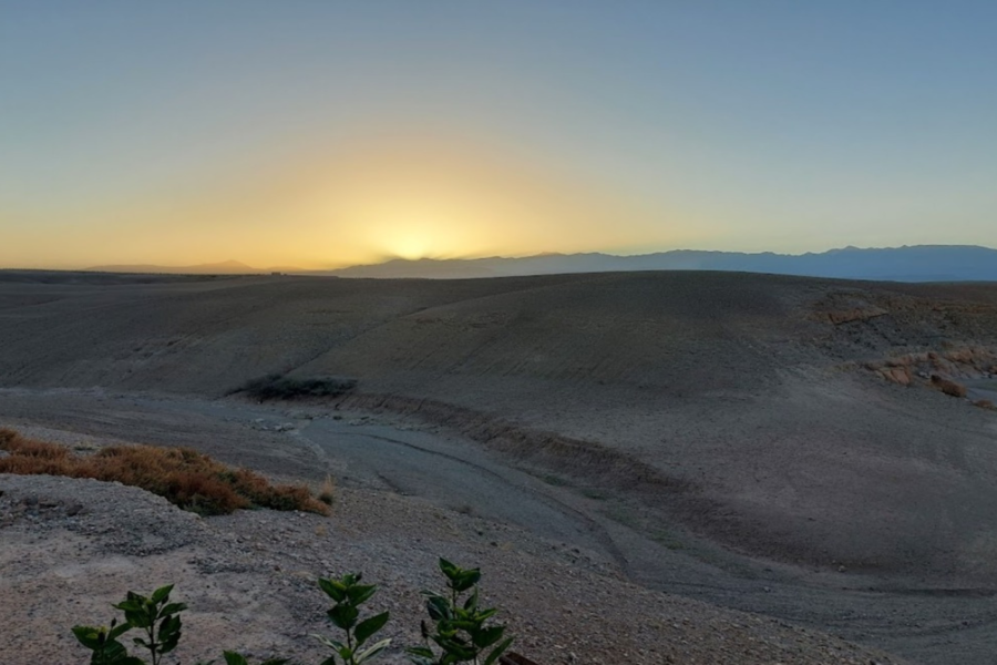 Cena al tramonto nel deserto di Agafay