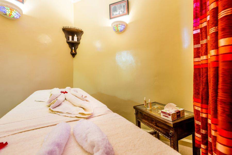 trattamento spa e un fantastico giro in cammello nell'oasi palmeraie